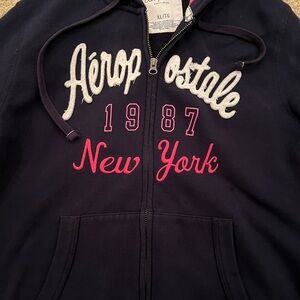 Aeropostale Navy and Pink Hoodie